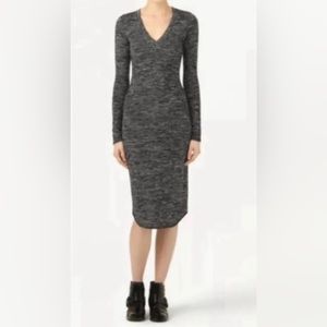 Aritzia Wilfred Free Lisiere Stretch Knit Bodycon Dress Medium Black Space Dye
